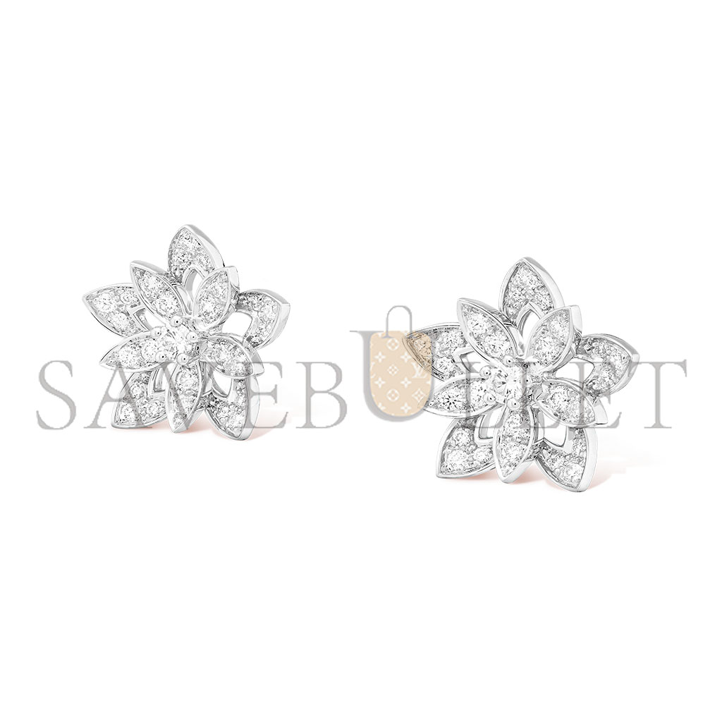V*N CL*F arpels lotus openwork earrings mini model vcarp0zv00